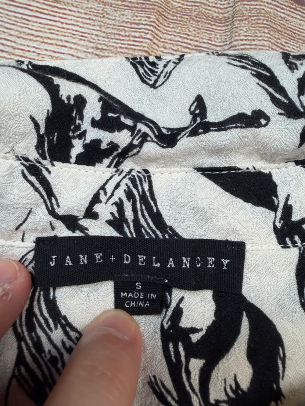 Black & White Horse Print Equestrian, Old Money Button-Up Blouse - Picture 2 of 7